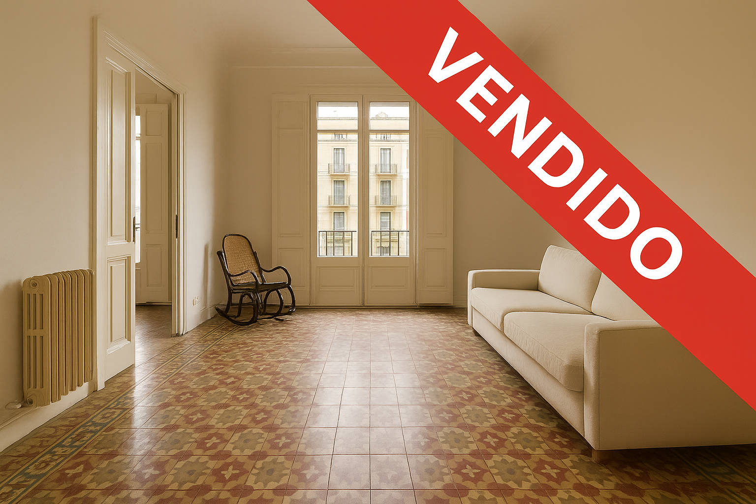 PV201 Venta de confortable piso con 2 estancias exteriores en calle Calabria, Exaimple (430.000€)